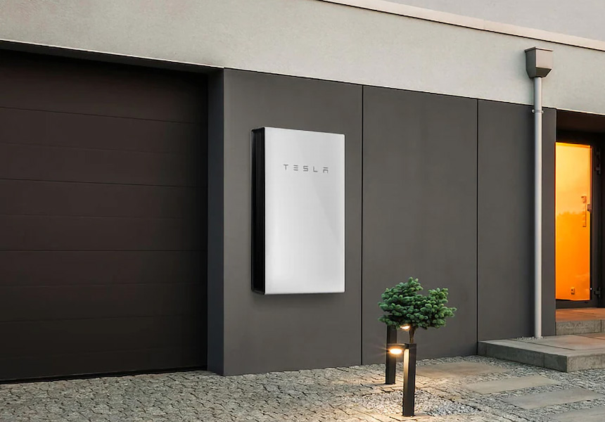 Tesla Solar Battery Outdoors